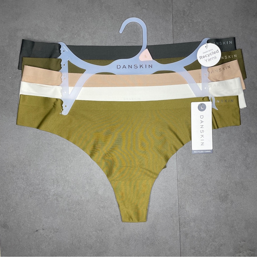 Danskin Women’s Recycled Yarn No Show‎ Panties - Set of 5
